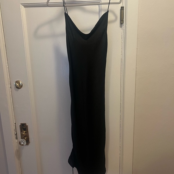 FP Day to Night - Black Slip Midi Dress with Cowl Neck - Size Medium - Picture 5 of 8